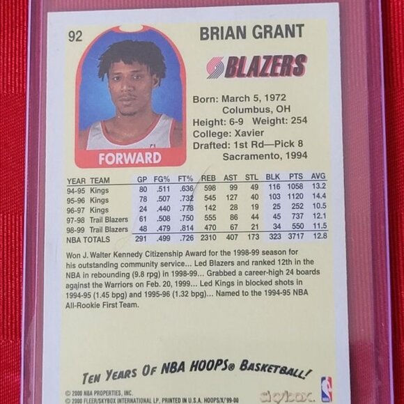 2000, SKYBOX, BRIAN GRANT, PORTLAND TRAIL BLAZERS N.B.A. CARD!!! - Picture 2 of 2